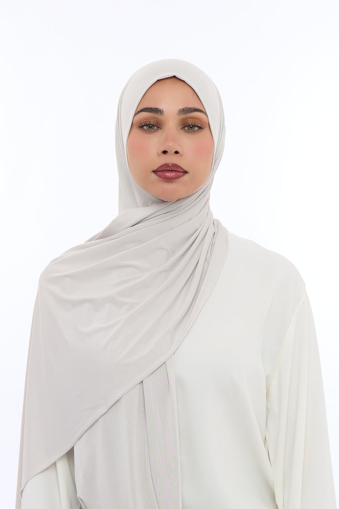 Liquid Jersey Hijab Min - Stone Beige