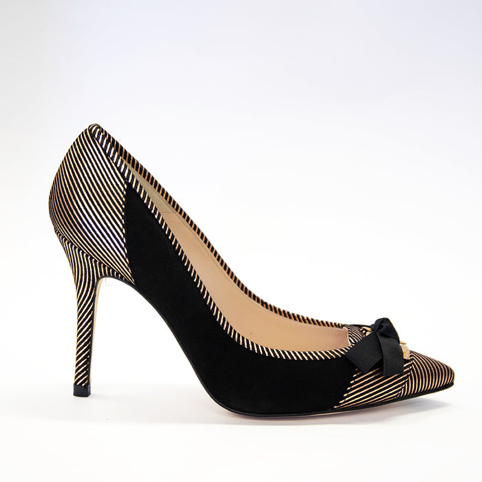 LK Bennett Fleur Black/Rose Gold