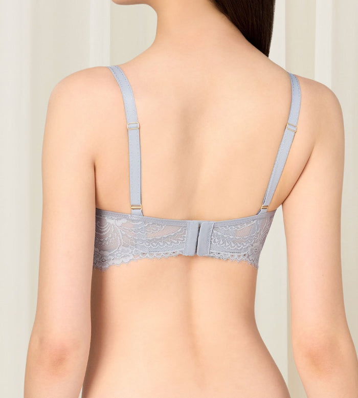 Love Lace Non Wired Padded Bra - SKY GRAY