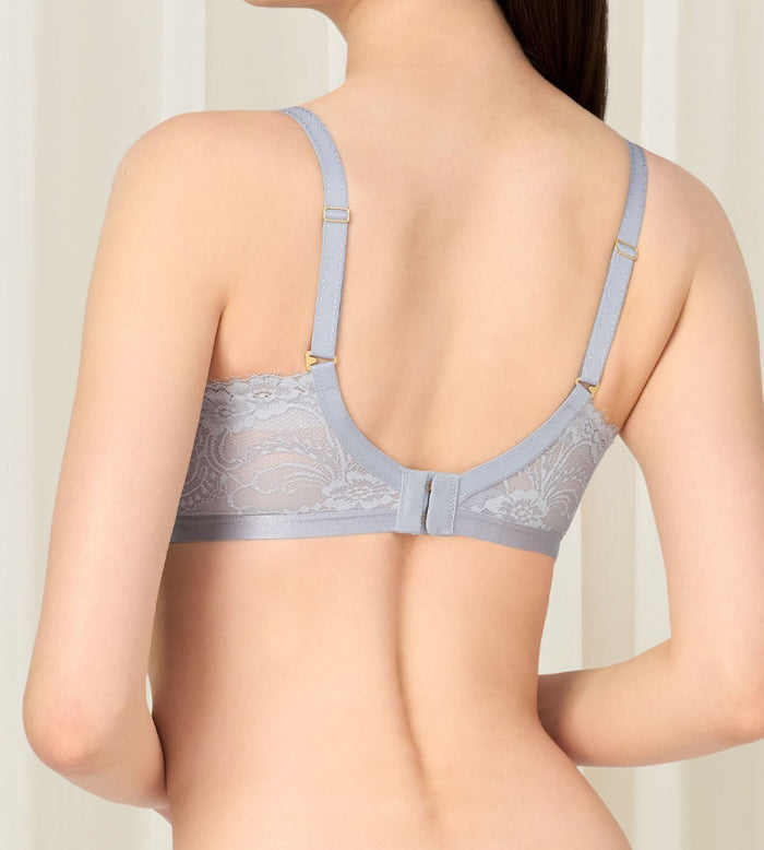 Love Lace Wired Push Up Bra - SKY GRAY