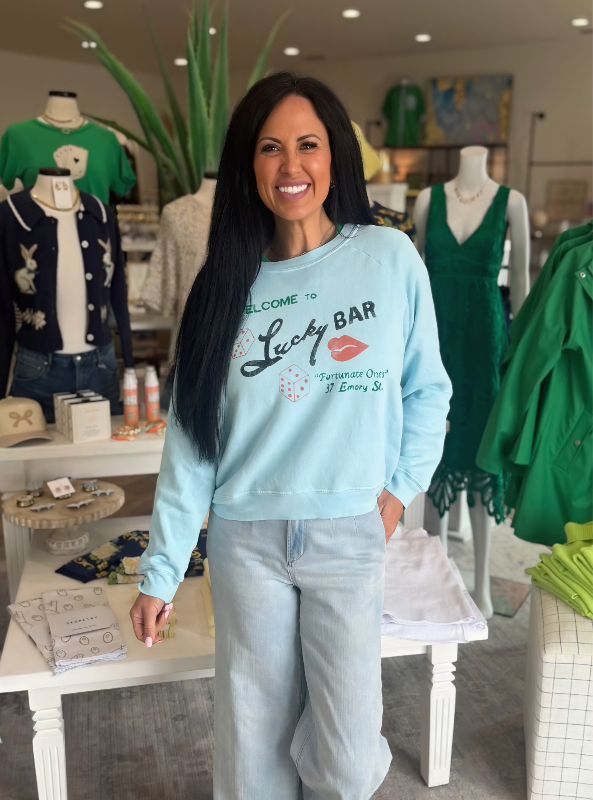 Lucky Bar Shrunken Raglan Sweatshirt- Bluey Bluey