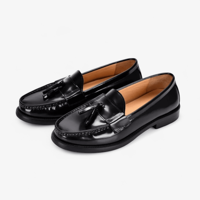 Luxury slip-on tassel elegant loafers - AntoniosClothing - Brown