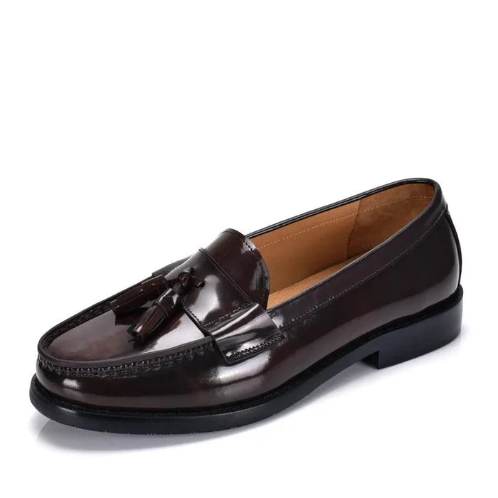 Luxury slip-on tassel elegant loafers - AntoniosClothing - Brown