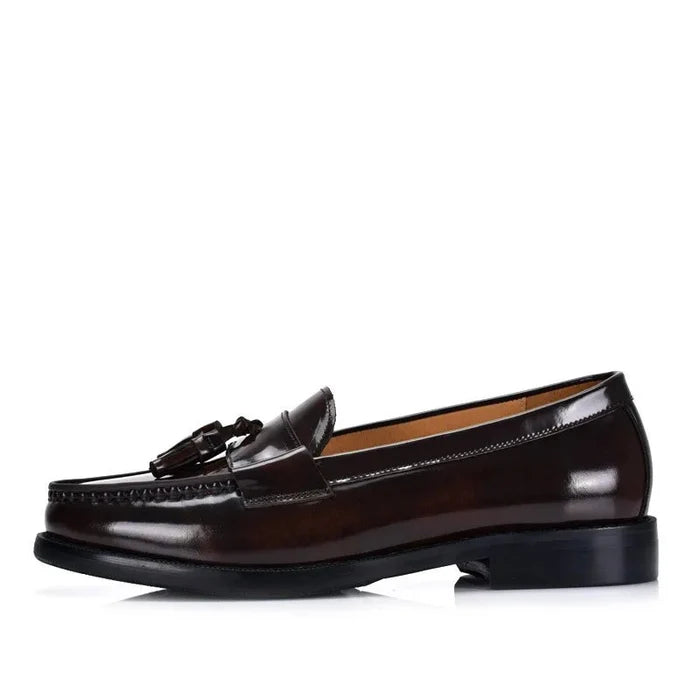 Luxury slip-on tassel elegant loafers - AntoniosClothing - Brown
