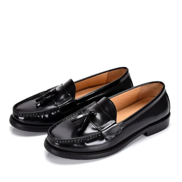 Luxury slip-on tassel elegant loafers - AntoniosClothing - Brown