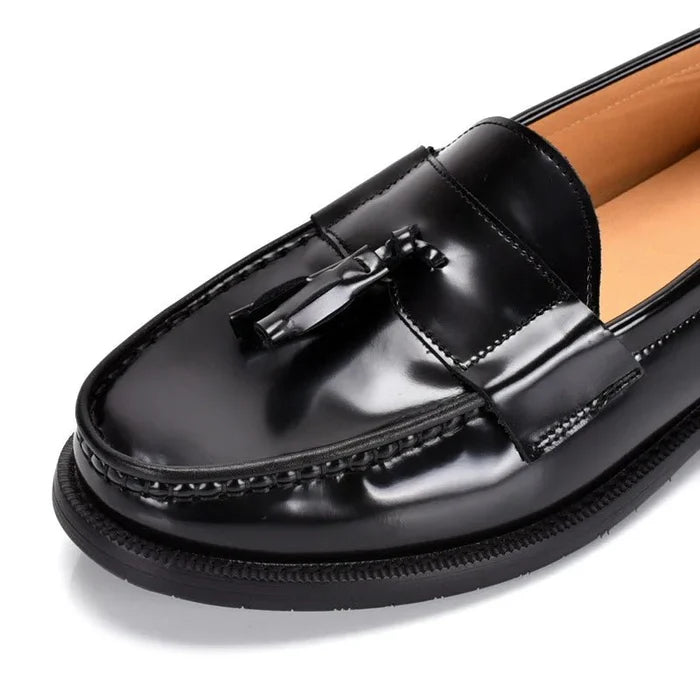 Luxury slip-on tassel elegant loafers - AntoniosClothing - Brown
