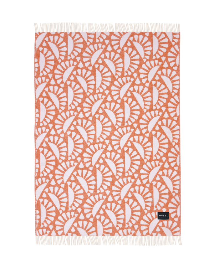 Maison Deux Blanket MOOOI WOODBLOCK BEETLE Rust Cream