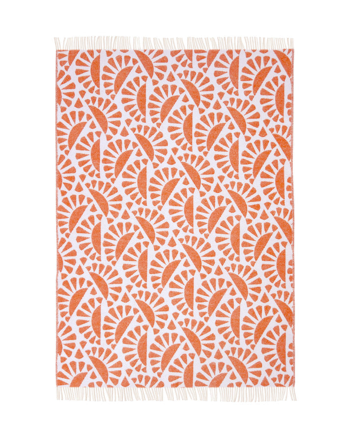 Maison Deux Blanket MOOOI WOODBLOCK BEETLE Rust Cream