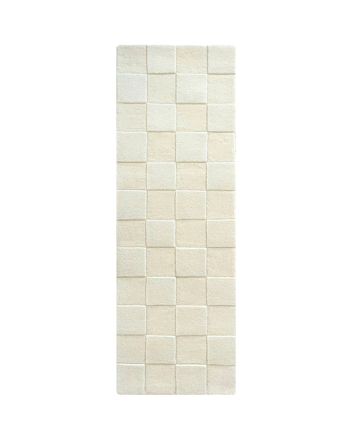 Maison Deux Rug CHECKERBOARD Off White 3.9 x 5.9 ft