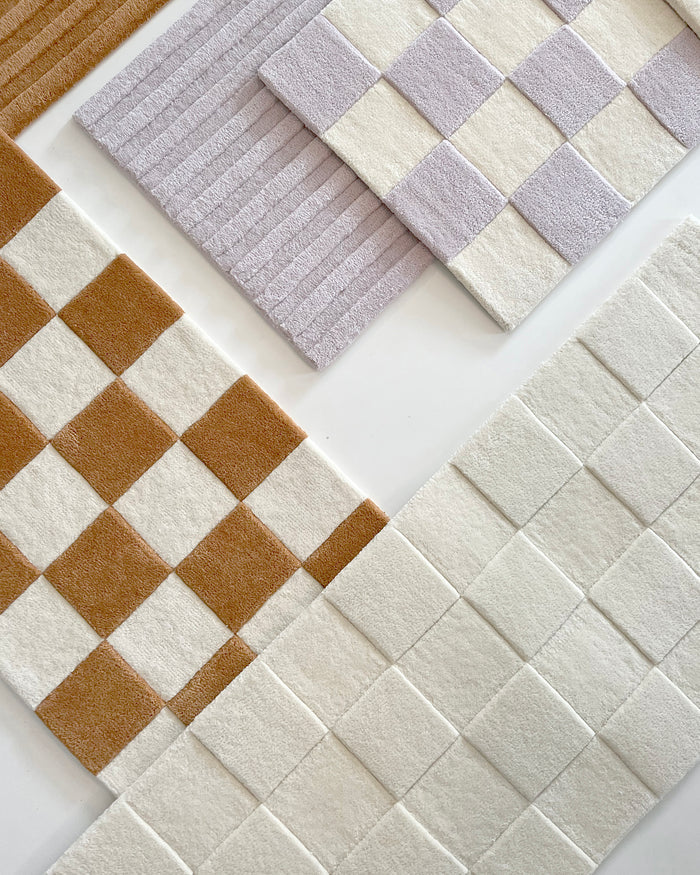 Maison Deux Rug CHECKERBOARD Off White 3.9 x 5.9 ft