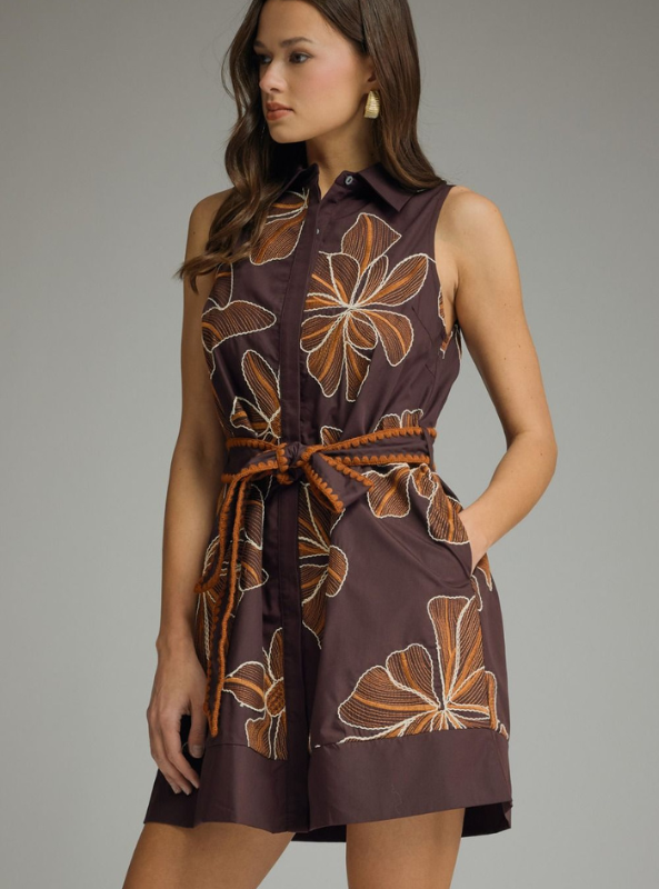 Marlowe Bloom Dress- Brown