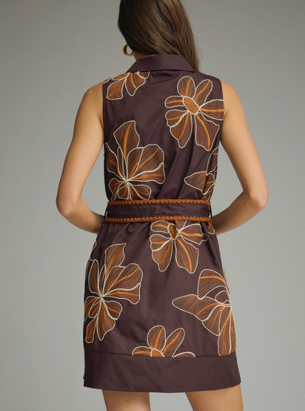 Marlowe Bloom Dress- Brown