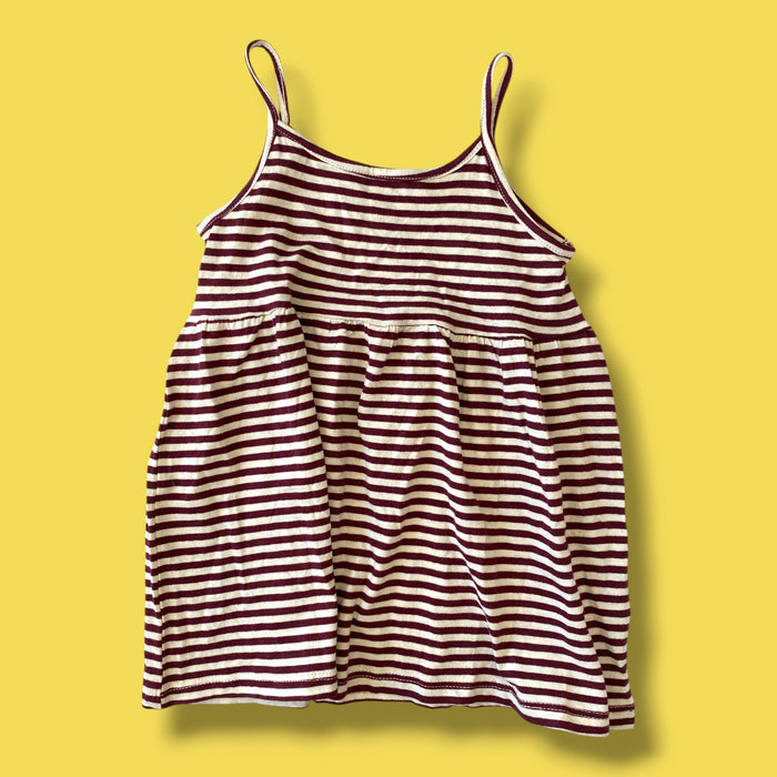maroon/white h&m striped dress, 2Y