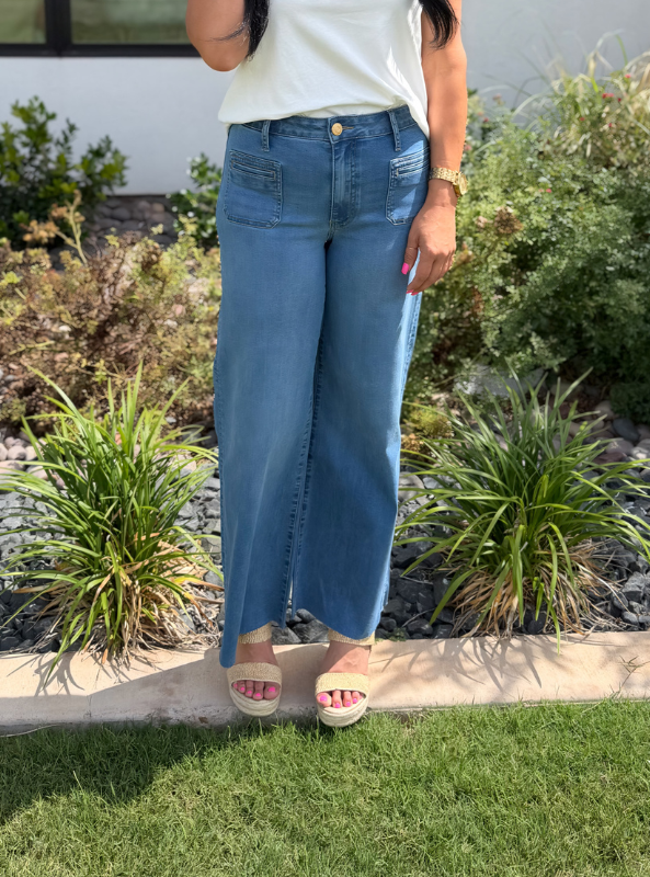 Meg High Rise Wide Leg Patch Pocket