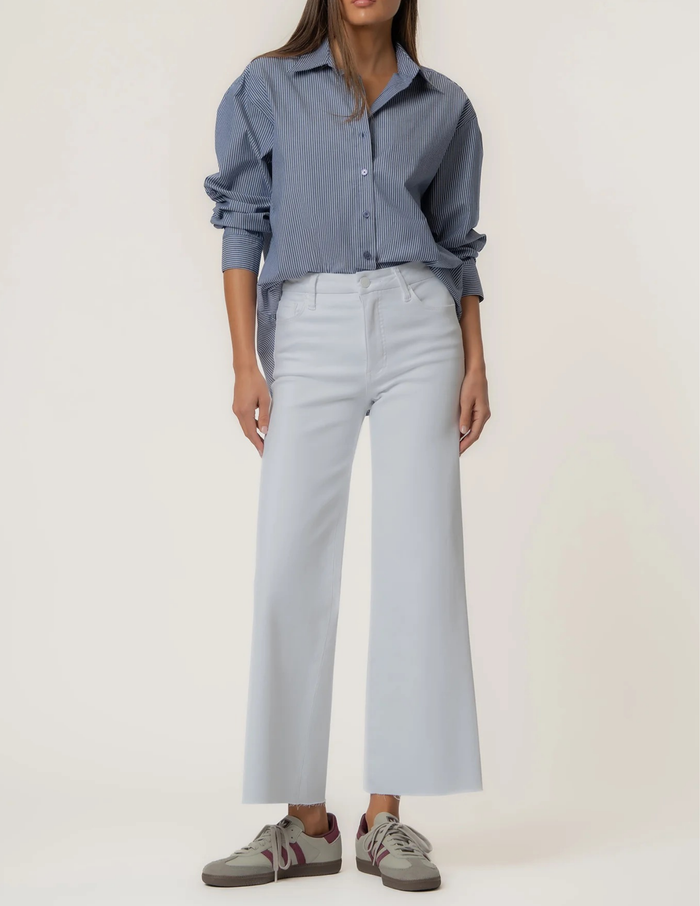 Meg High Rise Wide Leg Raw Hem- Optic White