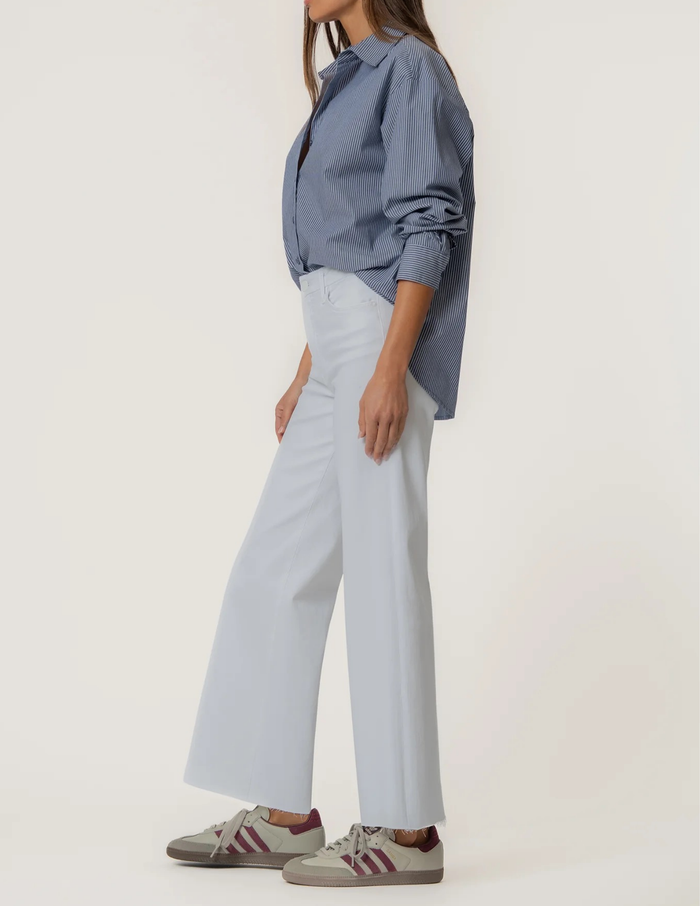 Meg High Rise Wide Leg Raw Hem- Optic White