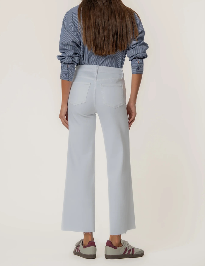 Meg High Rise Wide Leg Raw Hem- Optic White