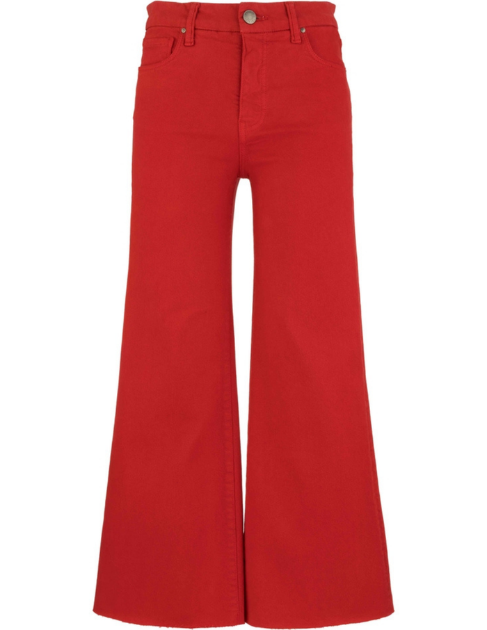 Meg High Rise Wide Leg Raw Hem- Tomato