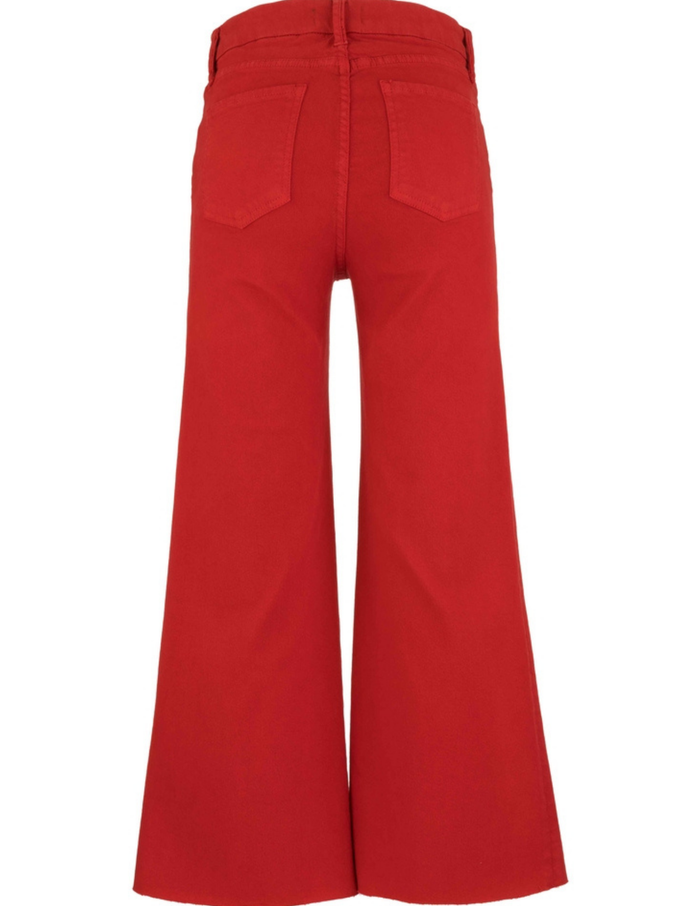 Meg High Rise Wide Leg Raw Hem- Tomato