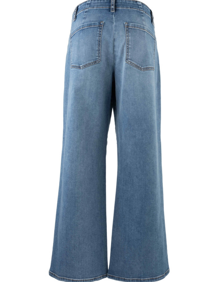 Meg High Rise Wide Leg with Patch Pocket- Queenly