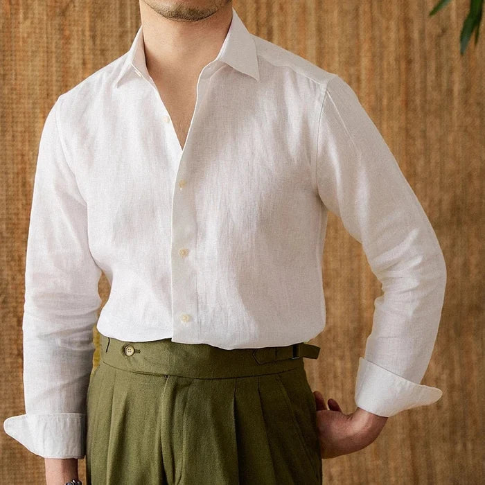 Long sleeve eight-collar breathable light luxury casual shirt - AntoniosClothing - Pink
