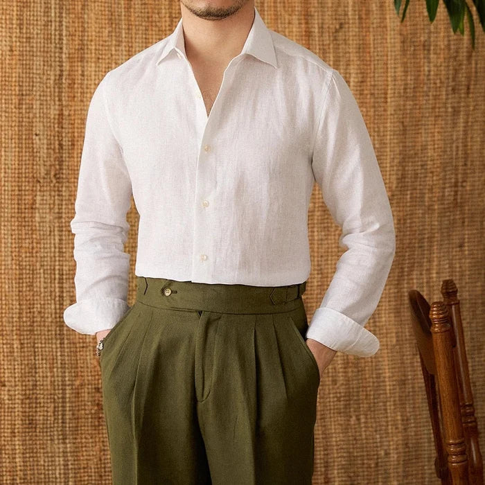 Long sleeve eight-collar breathable light luxury casual shirt - AntoniosClothing - Pink