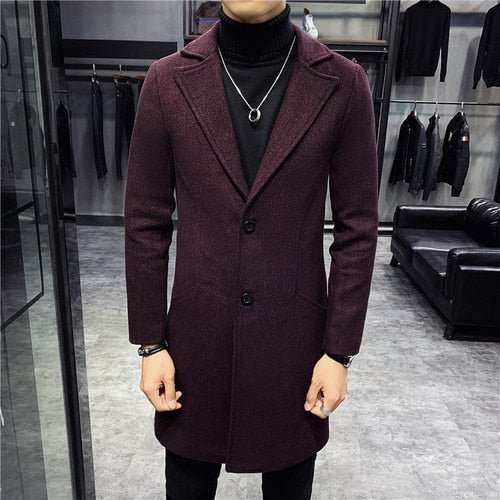 Antonios British Overcoat Men - AntoniosClothing - Burgundy