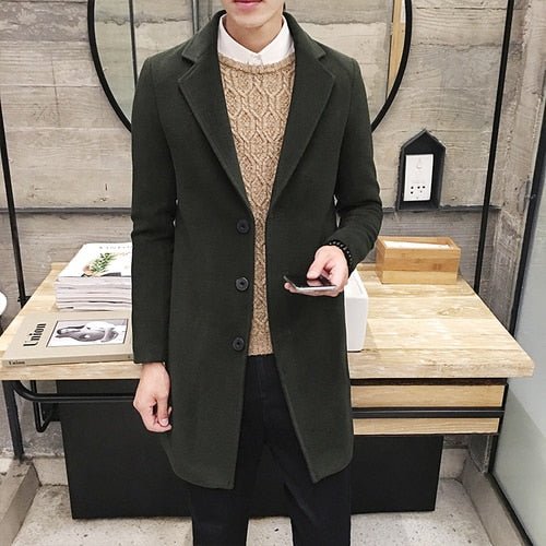 Antonios Casual Coat Men - AntoniosClothing - ArmyGreen
