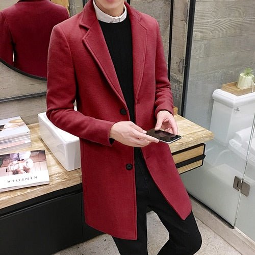 Antonios Casual Coat Men - AntoniosClothing - Red wine