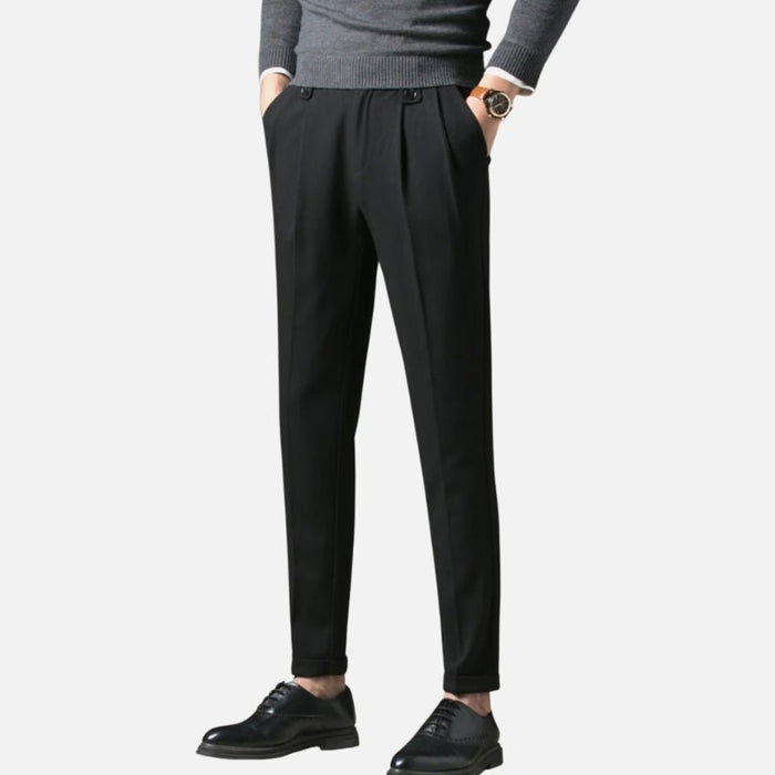 Antonios Casual Carrot-Fit Pants - AntoniosClothing - black