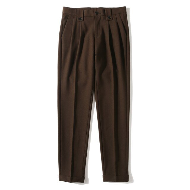 Antonios Casual Carrot-Fit Pants - AntoniosClothing - coffee