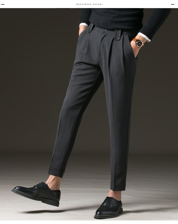 Antonios Casual Carrot-Fit Pants - AntoniosClothing - coffee