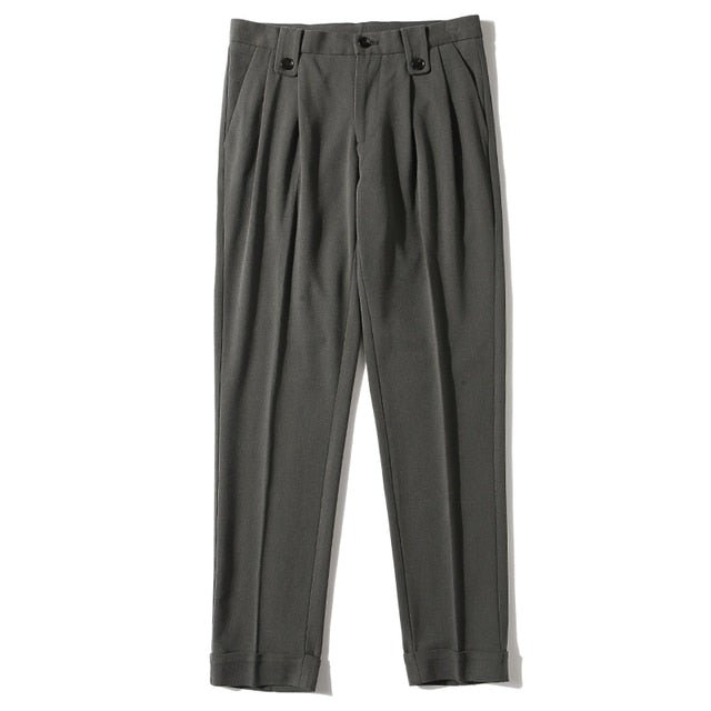 Antonios Casual Carrot-Fit Pants - AntoniosClothing - Dark Grey