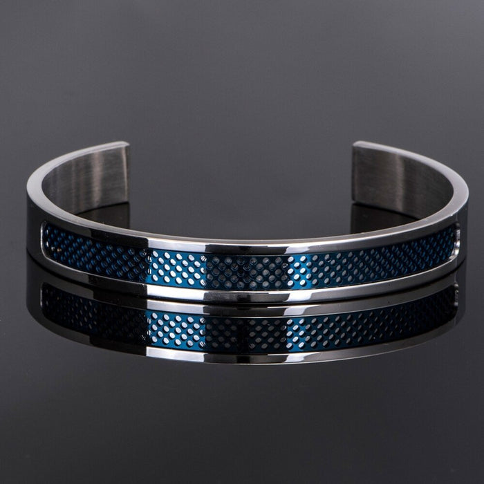 Antonios Egypt Stainless Steel Bracelet Men - AntoniosClothing - Blue