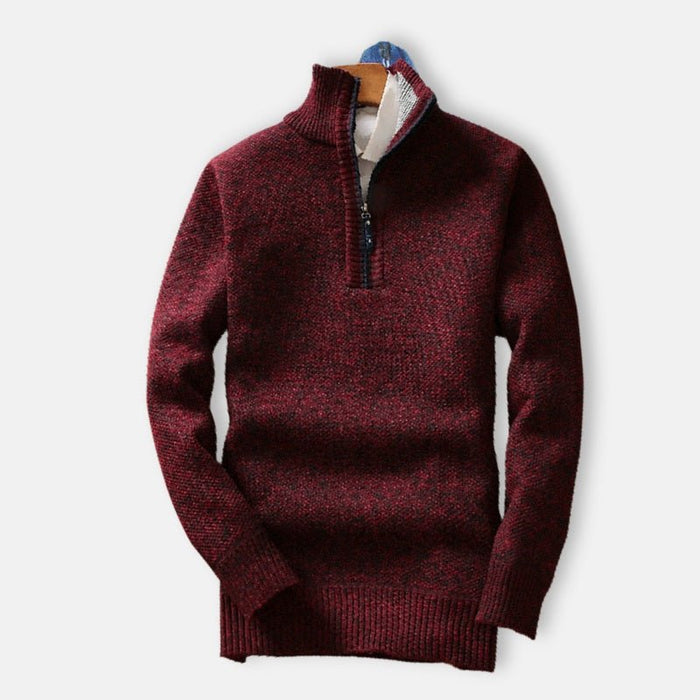 Antonios Half-Zipper Sweater Men - AntoniosClothing - Red