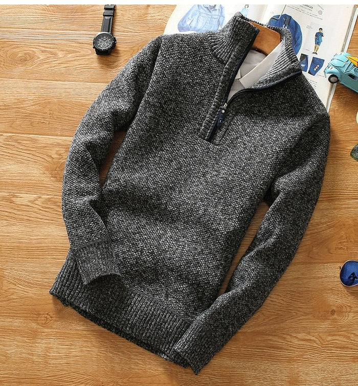 Antonios Half-Zipper Sweater Men - AntoniosClothing - Dark Grey