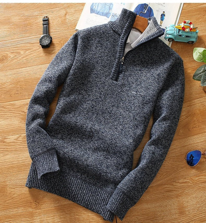 Antonios Half-Zipper Sweater Men - AntoniosClothing - Blue