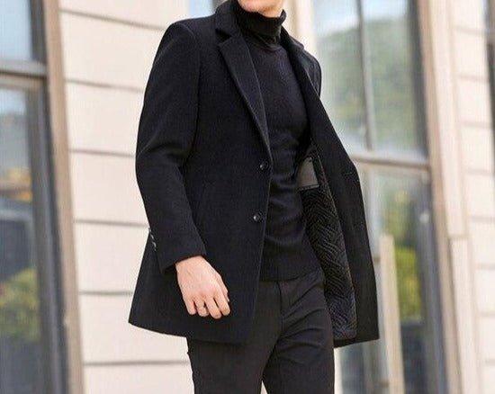 Antonios Casual Design Coat Men - AntoniosClothing - black