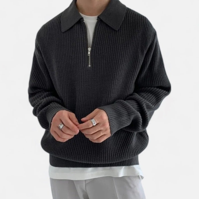 Half zipper sweater - AntoniosClothing - black