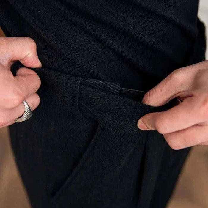 Winter wool italian trousers - AntoniosClothing - Black