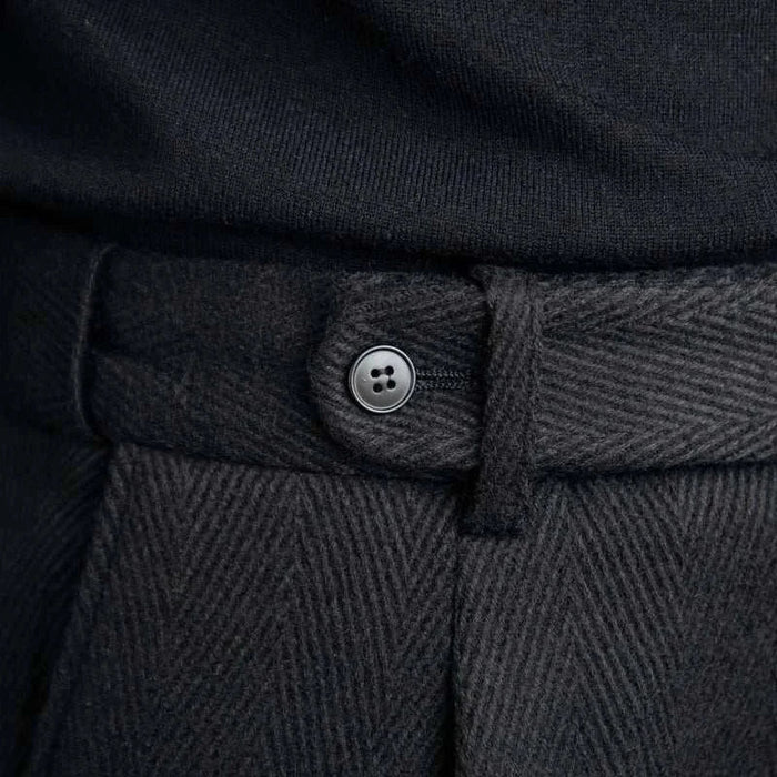 Winter wool italian trousers - AntoniosClothing - Black