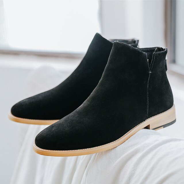 Antonios Elegant Chelsea Boots Men - AntoniosClothing - Black Spring