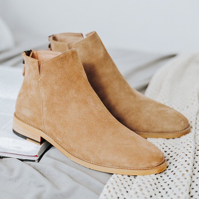 Antonios Elegant Chelsea Boots Men - AntoniosClothing - Beige Spring