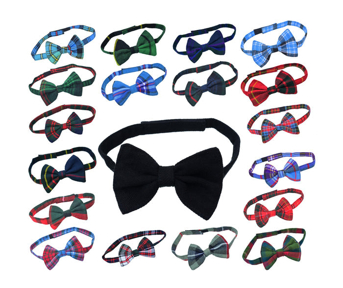 Men's Scottish Tartan Pre-Tied Bow Ties / Acrylic Wool Tartan Bow Tie