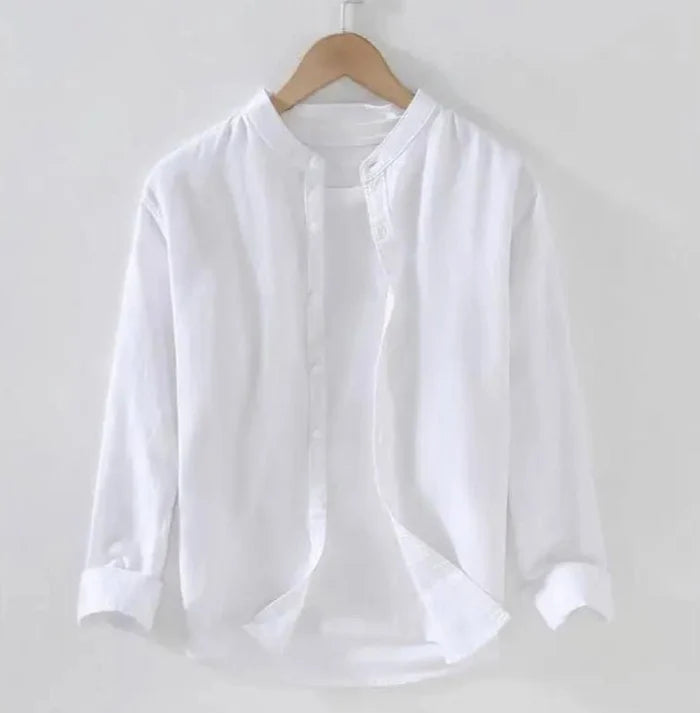 Spring stand collar long-sleeve casual streetwear button-up - AntoniosClothing - Khaki 1