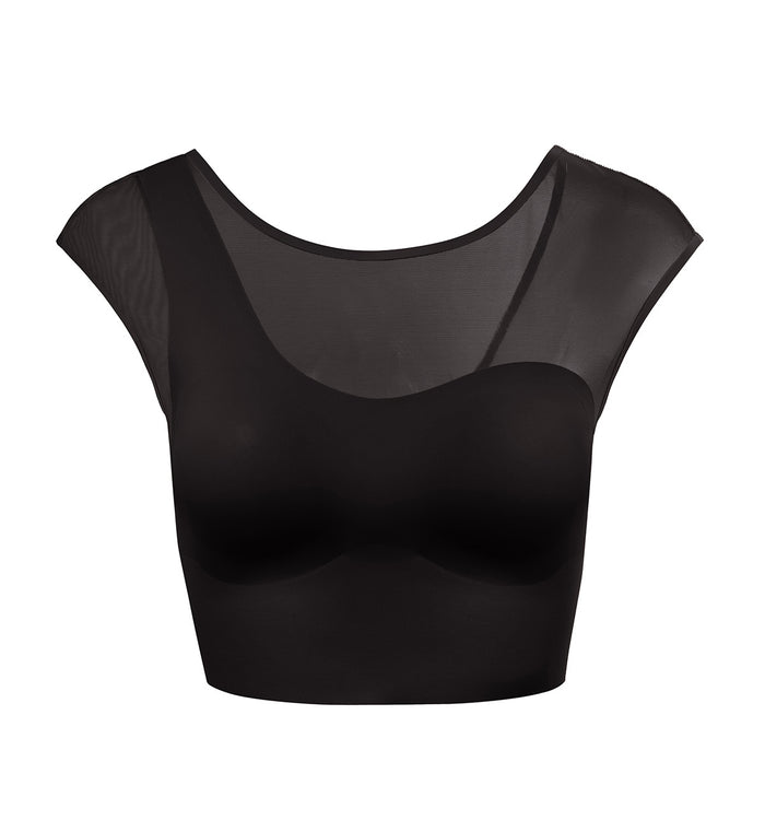 Minimalist Athleisure Bra Tee - BLACK