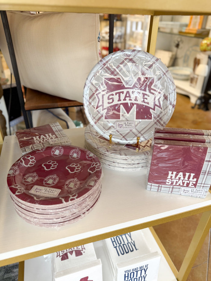 Mississippi State Gingham Cocktail Napkins