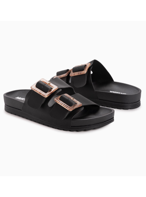 Muk Luks Women's Grand Cayman Lucite Sandal- Black