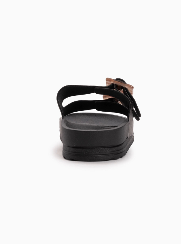 Muk Luks Women's Grand Cayman Lucite Sandal- Black