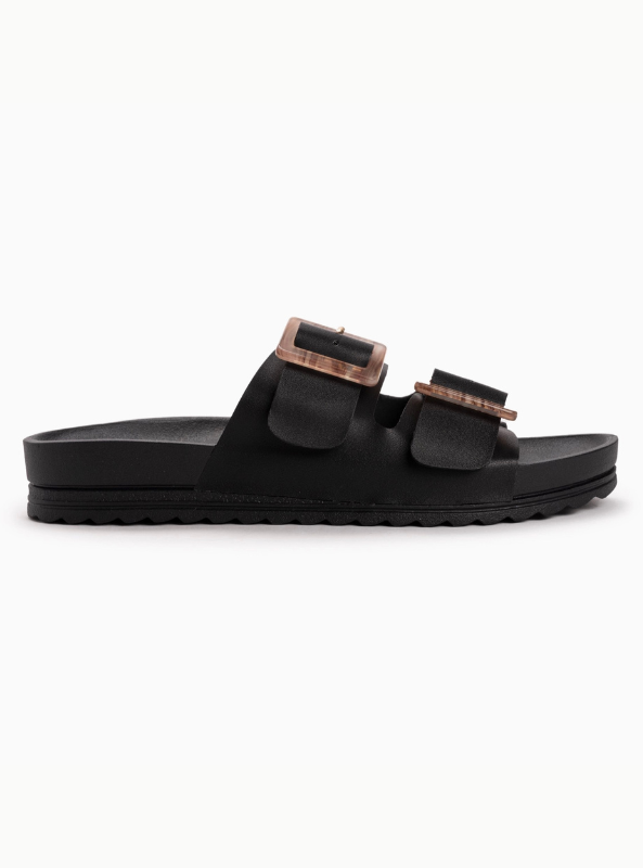 Muk Luks Women's Grand Cayman Lucite Sandal- Black
